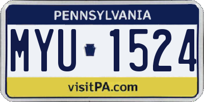 PA license plate MYU1524