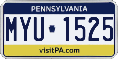 PA license plate MYU1525