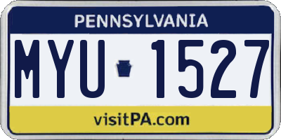 PA license plate MYU1527