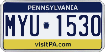 PA license plate MYU1530