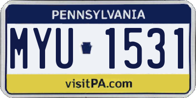 PA license plate MYU1531