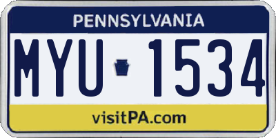 PA license plate MYU1534