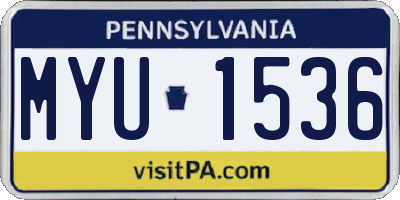 PA license plate MYU1536