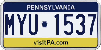 PA license plate MYU1537