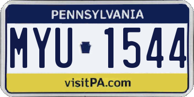 PA license plate MYU1544