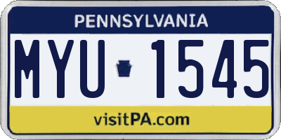 PA license plate MYU1545