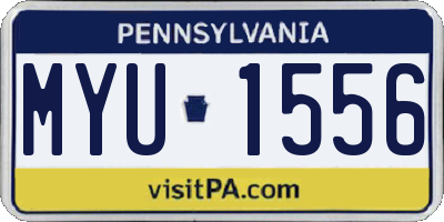 PA license plate MYU1556
