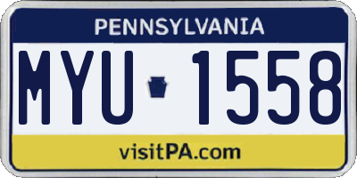 PA license plate MYU1558