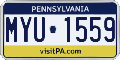 PA license plate MYU1559
