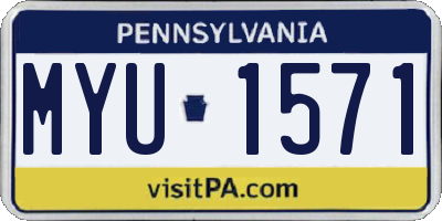 PA license plate MYU1571