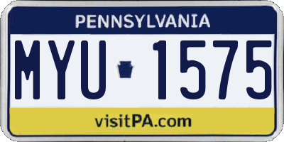 PA license plate MYU1575