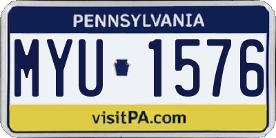 PA license plate MYU1576
