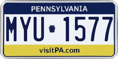 PA license plate MYU1577