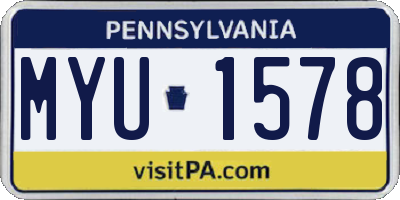 PA license plate MYU1578