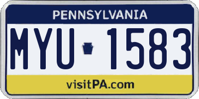 PA license plate MYU1583