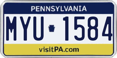 PA license plate MYU1584