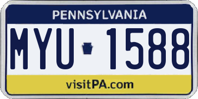 PA license plate MYU1588