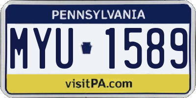PA license plate MYU1589