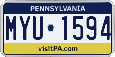 PA license plate MYU1594