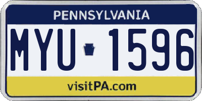 PA license plate MYU1596