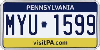 PA license plate MYU1599