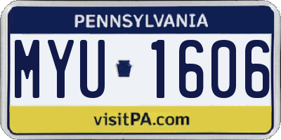 PA license plate MYU1606