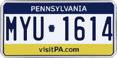 PA license plate MYU1614