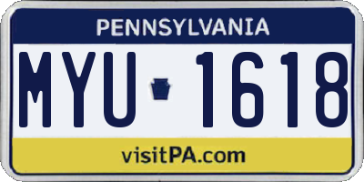 PA license plate MYU1618