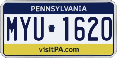 PA license plate MYU1620