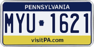 PA license plate MYU1621