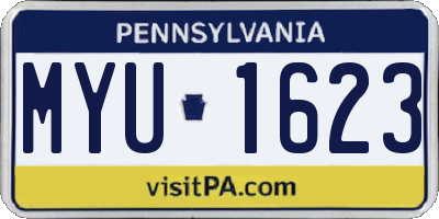 PA license plate MYU1623