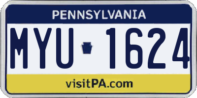 PA license plate MYU1624