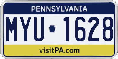 PA license plate MYU1628
