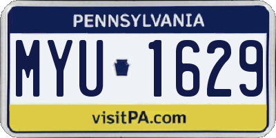PA license plate MYU1629