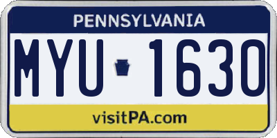 PA license plate MYU1630