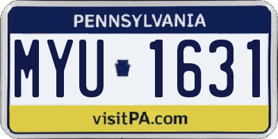 PA license plate MYU1631