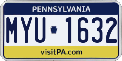 PA license plate MYU1632