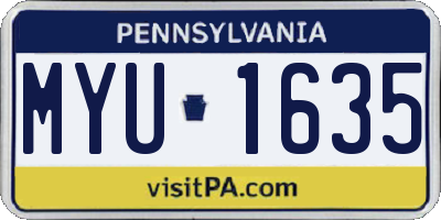 PA license plate MYU1635