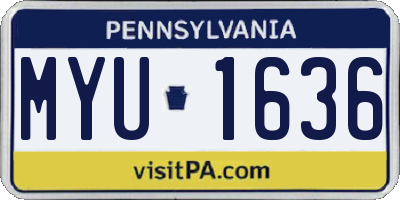 PA license plate MYU1636