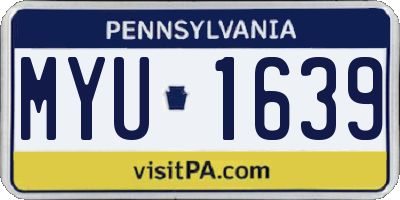 PA license plate MYU1639