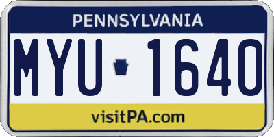 PA license plate MYU1640