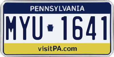 PA license plate MYU1641