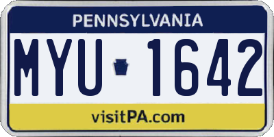 PA license plate MYU1642