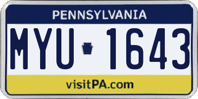 PA license plate MYU1643