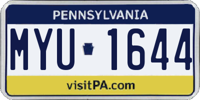 PA license plate MYU1644