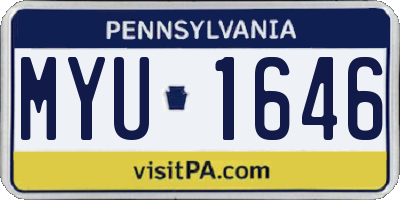 PA license plate MYU1646