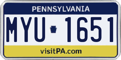 PA license plate MYU1651