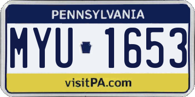 PA license plate MYU1653