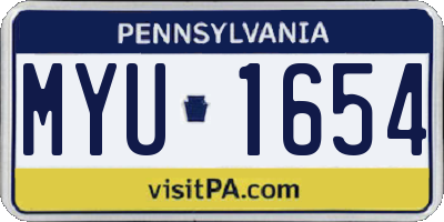 PA license plate MYU1654