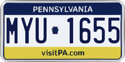 PA license plate MYU1655